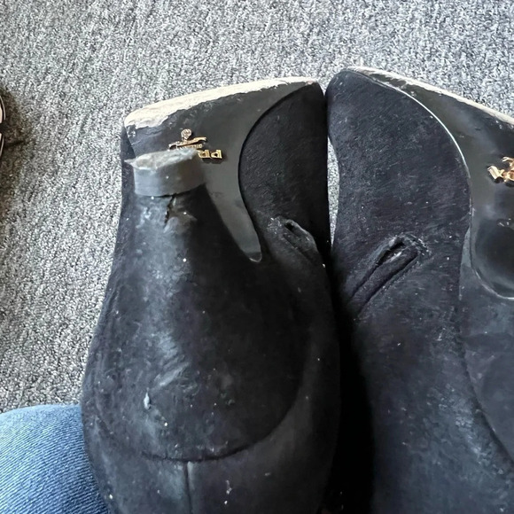 Prada Kitten Heel Pointed Toe Suede Booties, size 37 - Picture 9 of 9